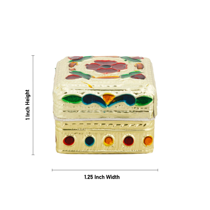 Kumkum Box - 1 x 1.25 Inches | Decorative Kumkum Bharani/ Sindoor Pot/ Kumkum Pot for Women - Sindoor Box