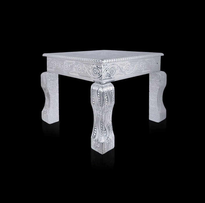 Manai With Leg- 9.5 x 15 Inches | Pooja Chowki/ Silver Bajot/ Patla For Deity Decoration