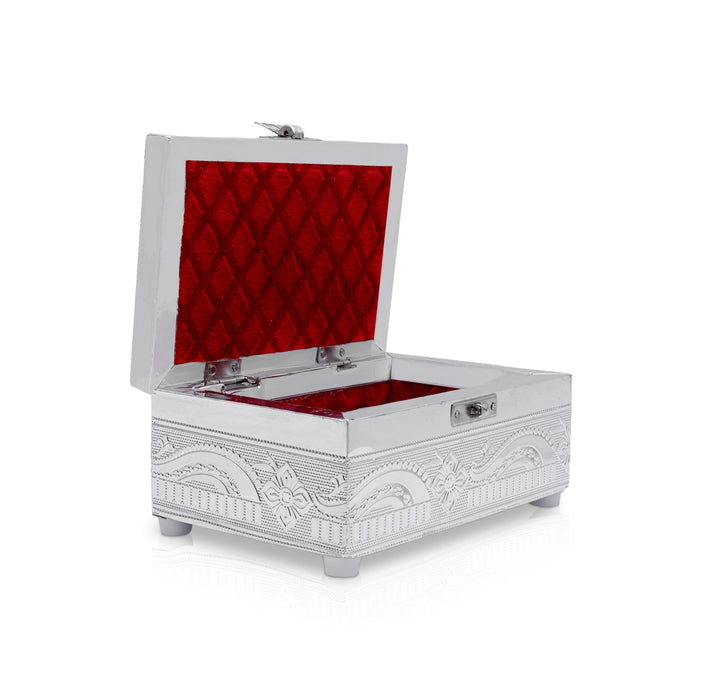 Pooja Box - 3 x 6 Inches | Wooden Box/ Silver Storage Box/ Jewellery Container for Home