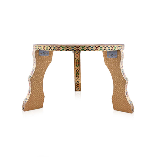 Bajot - 9 x 14 Inches | Meenakari Design Chowki/ Golden Polish Manai Palagai for Pooja/ 2.415 Kgs Approx - Pooja Aasan & Bajot & Pooja Mat