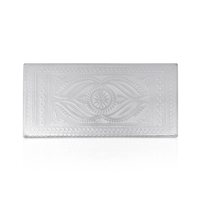 Bajot with Bush - 1.5 x 10 Inches | Decorative Chowki/ Silver Pooja Peetham/ Deity Stand for Home & Temple