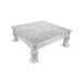 Pooja Chowki With Leg - 3 x 18 x 18 Inches | Wooden Bajot/ Silver Polish Patla for Home - Pooja Aasan & Bajot & Pooja Mat