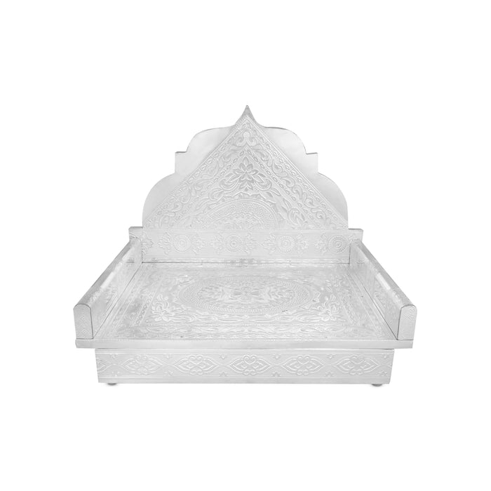 Sinhasan |  Silver & Gold Finish Aasan/ Meenakari Chowki/ Bajot for Deity - Pooja Aasan & Bajot & Pooja Mat
