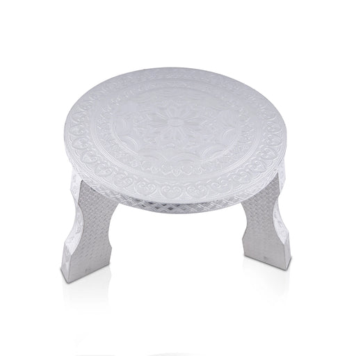 Patla - 12 x 12 Inches | Silver Polish Chowki/ Manai Palagai for Pooja - Pooja Aasan & Bajot & Pooja Mat