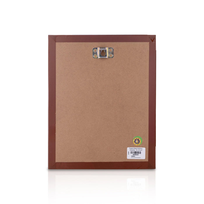 Ganesh Murti Design Tanjore Glass Painting Photo Frame - 10 X 8 Inches | Thanjavur Glass Painting Wall Picture Frame - Hindu God Photos & Frames