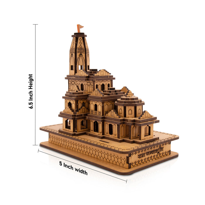 Ram Mandir - 6.5 x 5 Inches | 3D Model Ram Janmabhoomi/ Shri Ram Mandir for Home Decor