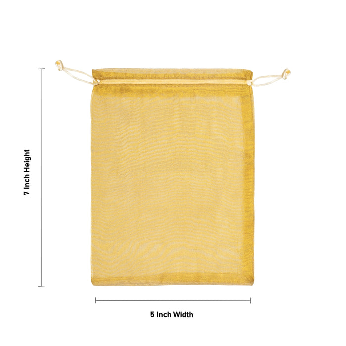 Thamboolam Bag Set - 7 x 5 Inches | 5 Pcs/ Potli Bag/ Gift Bag/ Tambula Bag for Wedding Ocassions