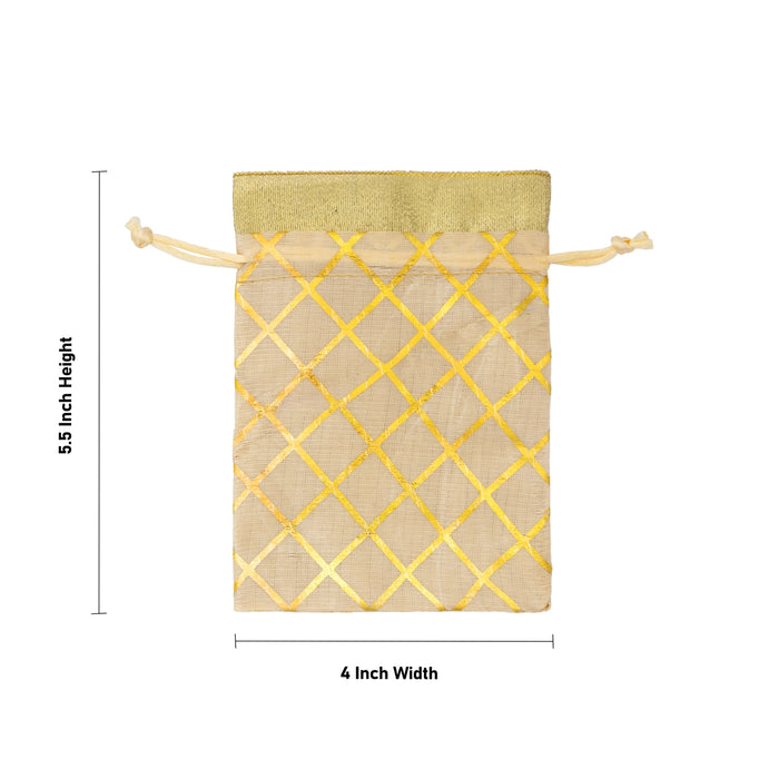 Thamboolam Bag Set - 5.5 x 4 Inches | 10 Pcs/ Return Gift Bag / Tambulam Gift Pouch for Festive Occasions