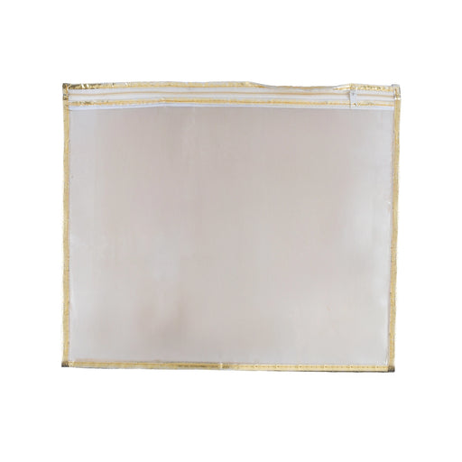 Saree Pouch - 17 x 14 Inches | 4 Pcs Set / Jari Pattern Saree Organizer / Transparent Zip Storage Bag - Bags & Pouches