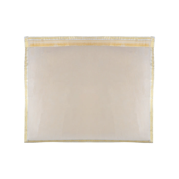 Saree Pouch - 17 x 14 Inches | 4 Pcs Set / Jari Pattern Saree Organizer / Transparent Zip Storage Bag