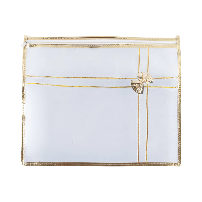Saree Organizer - 17 x 14 Inches | 4 Pcs Set / Butterfly Pattern Saree Pouch / Transparent Storage Bag