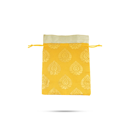 Thamboolam Bag Set - 9 x 7 Inches | 5 Pcs/ Jari Design Potli Bag/ Tambula Bag for Wedding/ Assorted Colour - Bags & Pouches