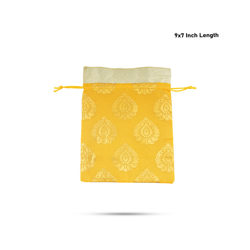 Thamboolam Bag Set - 9 x 7 Inches | 5 Pcs/ Jari Design Potli Bag/ Tambula Bag for Wedding/ Assorted Colour - Bags & Pouches