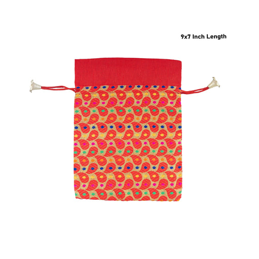 Thamboolam Bag Set - 9 x 7 Inches | 5 Pcs/ Brocade Material Potli Bag/ Tambula Bag for Wedding/ Assorted Colour - Bags & Pouches