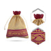 Thamboolam Bag Set - 9 x 11 Inches | 5 Pcs/ Jari Border Design Potli Bag/ Tambula Bag for Wedding/ Assorted Colour - Bags & Pouches