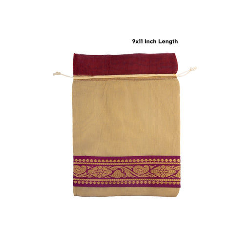 Thamboolam Bag Set - 9 x 11 Inches | 5 Pcs/ Jari Border Design Potli Bag/ Tambula Bag for Wedding/ Assorted Colour - Bags & Pouches
