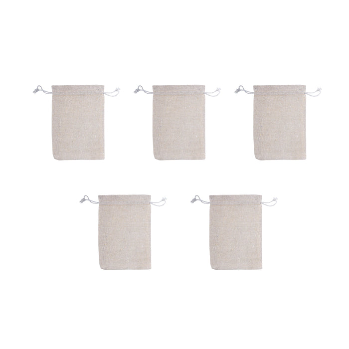 Thamboolam Bag Set - 7 x 5 Inches | 5 Pcs/ Potli Bag/ Cotton Jute Bag/ Tambula Bag for Wedding/ Assorted Colour - Bags & Pouches