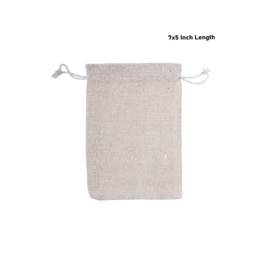 Thamboolam Bag Set - 7 x 5 Inches | 5 Pcs/ Potli Bag/ Cotton Jute Bag/ Tambula Bag for Wedding/ Assorted Colour - Bags & Pouches