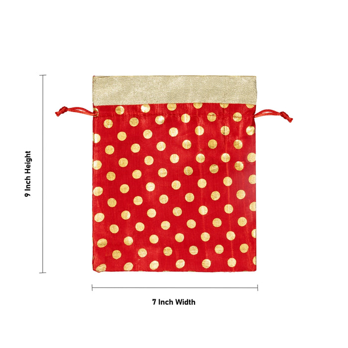 Thamboolam Bag Set - 9 x 7 Inches | 5 Pcs/ Wedding Return Gift Bag / Tambulam Pouch / Potli Bag for Festivals
