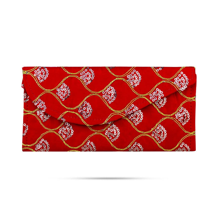 Hand Purse - 8 x 4 Inches | Embroidery Hand Pouch/ Wallet For Daily Use And Ethnic Outfit - Bags & Pouches