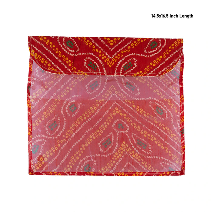 Saree Pouch Velcro - 17 x 14 Inches | 2 Pcs / Transparent Storage Bag / Saree Organizer