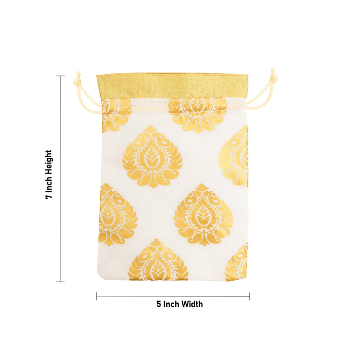 Thamboolam Bag Set - 7 x 5 Inches | 5 Pcs/ Tambulam Gift Bag / Return Gift Pouch for Pooja