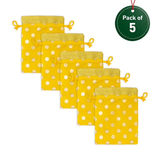 Thamboolam Bag Set - 5.5 x 4 Inches | 5 Pcs/ Decorative Tambulam Carry Bag / Wedding Return Gift Pouch - Bags & Pouches