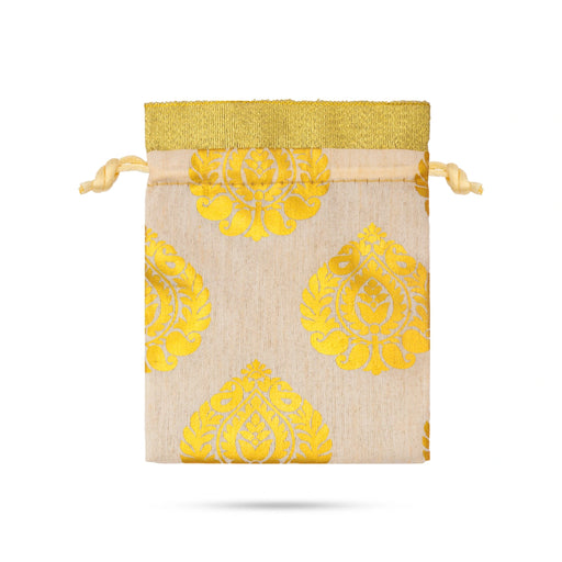 Thamboolam Bag Set - 5.5 x 4 Inches | 5 Pcs/ Jari Design Potli Bag/ Tambula Bag for Wedding - Bags & Pouches