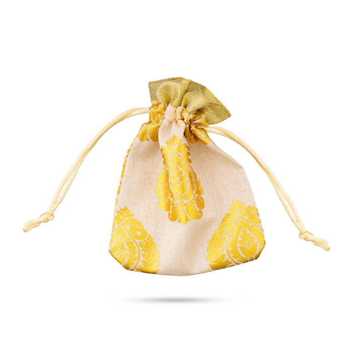 Thamboolam Bag Set - 5.5 x 4 Inches | 5 Pcs/ Jari Design Potli Bag/ Tambula Bag for Wedding