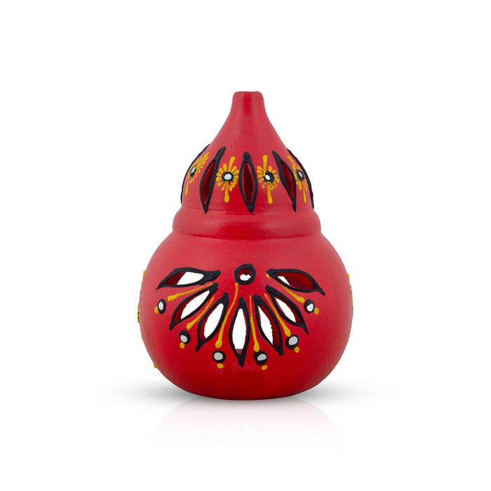 Diya Holder - 8 x 5.5 Inches | Terracotta Clay Lamp Holder/ Kalasa Design Deep Holder for Home