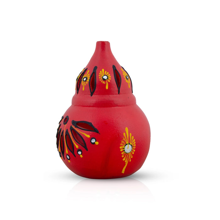 Diya Holder - 8 x 5.5 Inches | Terracotta Clay Lamp Holder/ Kalasa Design Deep Holder for Home