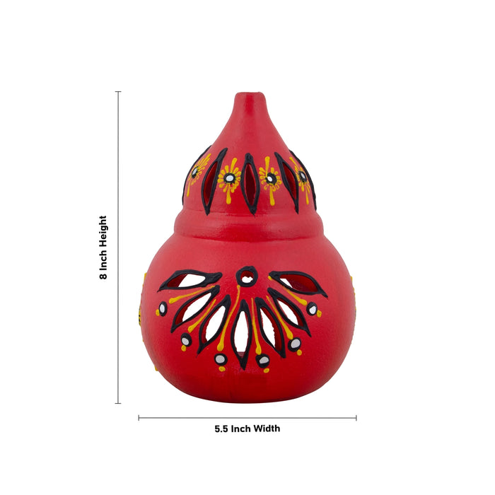 Diya Holder - 8 x 5.5 Inches | Terracotta Clay Lamp Holder/ Kalasa Design Deep Holder for Home