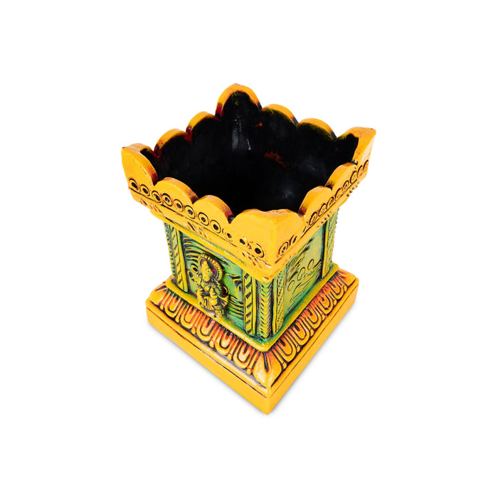 Thulasi Maadam - 6 Inches | Terracotta Clay Tulasi Vrindavan/ Tulasi Maadam for Home - Terracotta Kolu Bommai