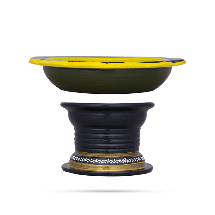 Urli Stand - 4 x 5 Inches | Terracotta Clay Uruli Stand / Flower Pot Stand for Home Decor
