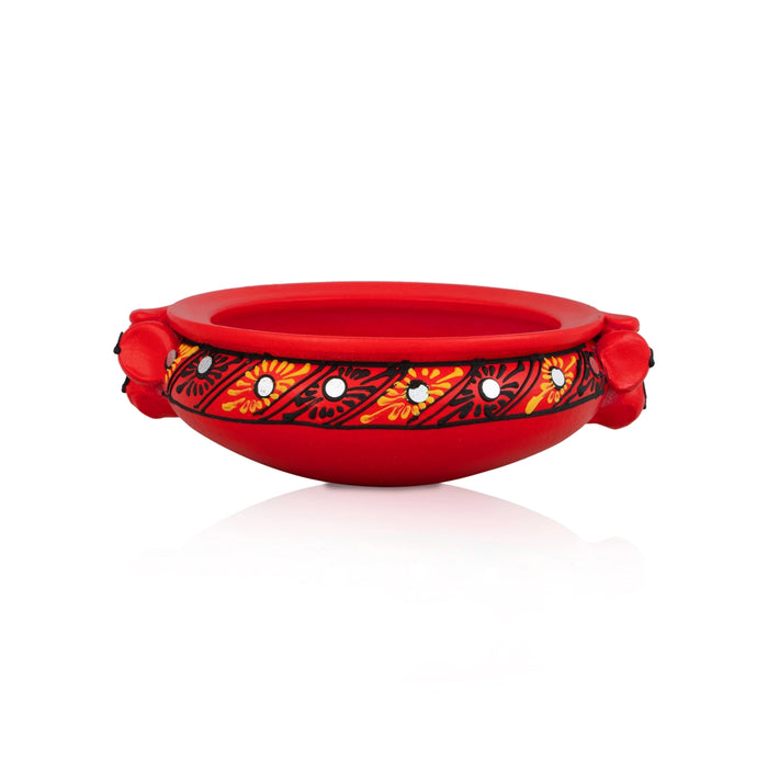 Decorative Flower Pot- 2 X 4.5 Inches | Terracotta Clay Uruli/Urli For Traditional Decor & Festive Arrangements - Uruli & Flower Pot