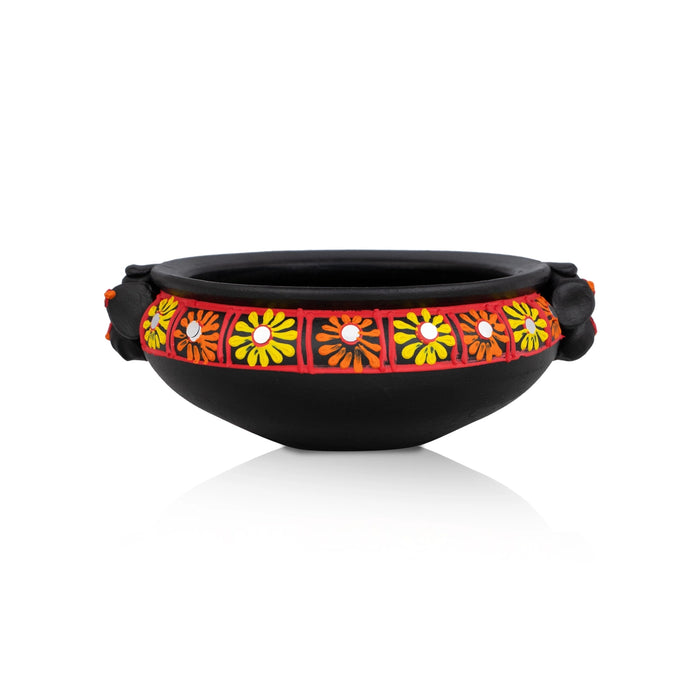 Decorative Flower Pot- 2 X 4.5 Inches | Terracotta Clay Uruli/Urli For Traditional Decor & Festive Arrangements - Uruli & Flower Pot