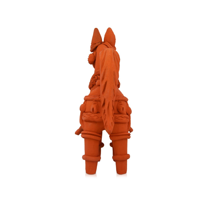Horse Statue - 8 x 5 Inches | Terracotta Clay Horse Idol for Home - Table Stand Accessories
