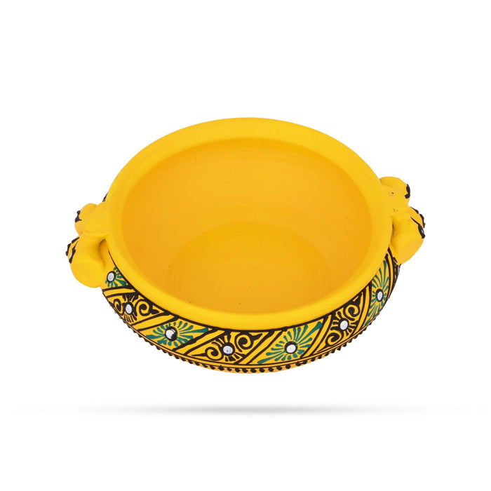 Urli - 3 x 7 Inches | Terracotta Clay Decorative Uruli/ Flower Pot for Home Decor - Uruli & Flower Pot