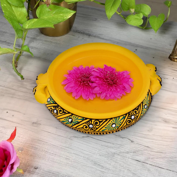 Urli - 3 x 7 Inches | Terracotta Clay Decorative Uruli/ Flower Pot for Home Decor - Uruli & Flower Pot