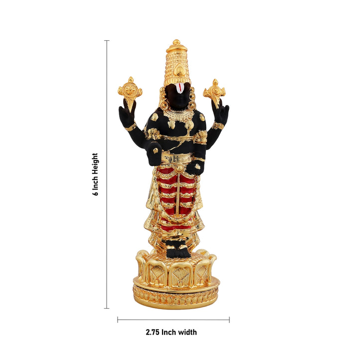 Balaji Standing On Base Murti - 6 x 2.75 Inches | Resin Balaji Idol / Balaji Statue for Home & Pooja - Fibre Murties