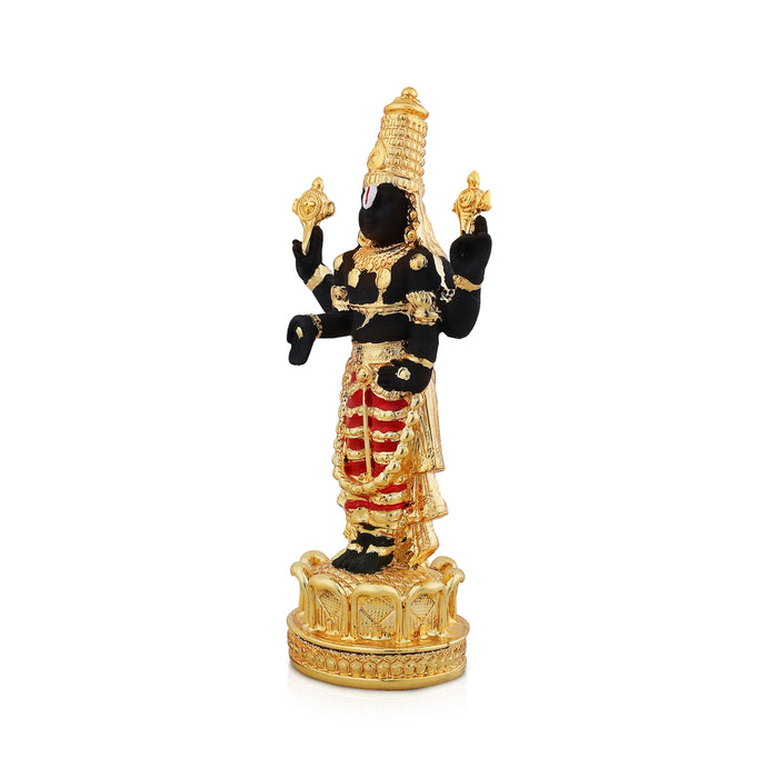 Balaji Standing On Base Murti - 4 Inches | Resin Balaji Idol / Balaji Statue for Home & Pooja - Fibre Murties