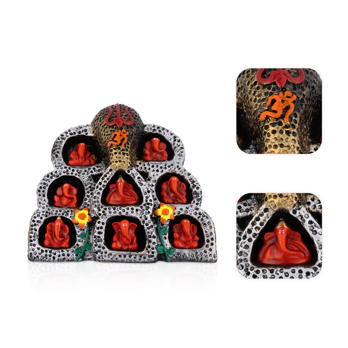 Ashta Vinayak Set - 6 x 7.5 Inches | Fibre Ganesh Idol / Ganapati Murti / Vinayagar Statue for Home & Pooja - Fibre Murties