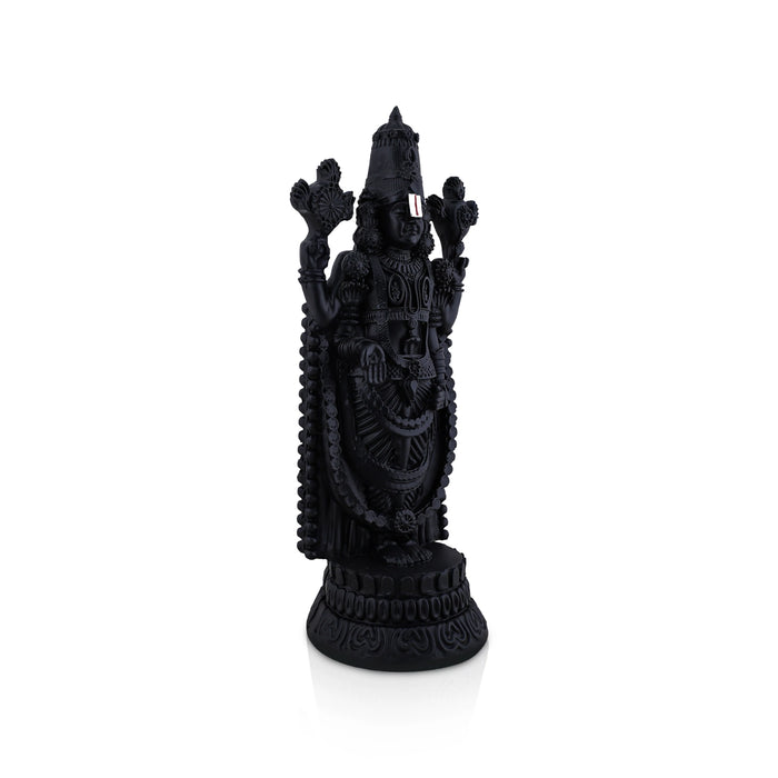 Balaji Murti - 11.5 x 5 Inches | Black Balaji Standing Statue/ Tirupati Balaji Idol for Pooja