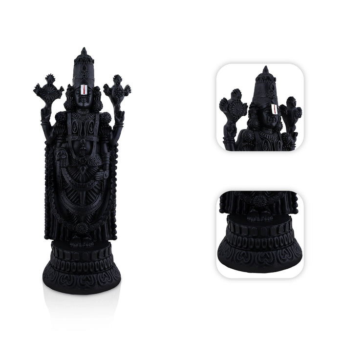 Balaji Murti - 11.5 x 5 Inches | Black Balaji Standing Statue/ Tirupati Balaji Idol for Pooja
