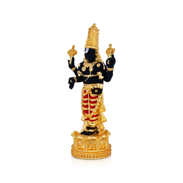 Perumal Standing on Base Murti - 8 x 3.5 Inches | Resin Balaji Idol / Perumal Statue For Home & Pooja - Fibre Murties