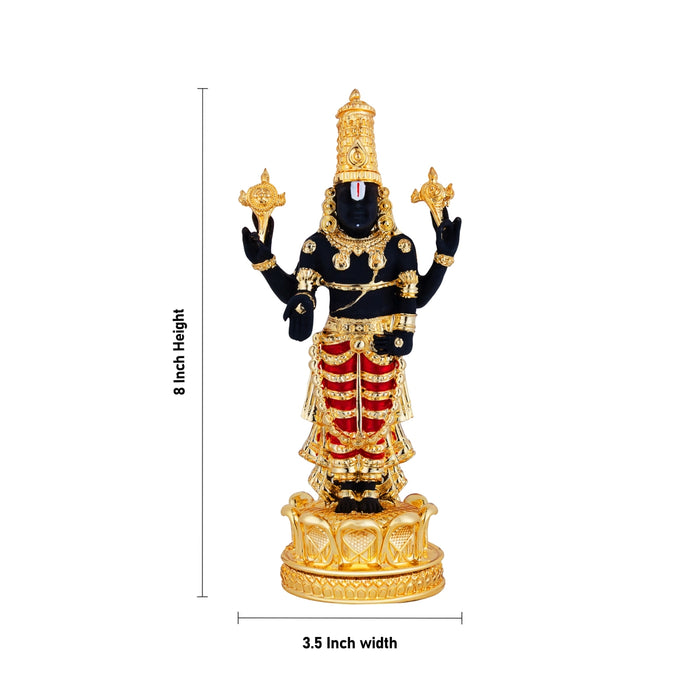 Perumal Standing on Base Murti - 8 x 3.5 Inches | Resin Balaji Idol / Perumal Statue For Home & Pooja - Fibre Murties