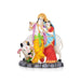 Radha Krishna Murti With Cow - 8 x 7 Inches | Marble Murti/ Coloured Radha Krishna Idol for Pooja - Fibre Murties