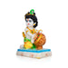 Butter Krishna Murti With Base - 8 x 5 Inches | Marble Murti/ Krishna Idol for Home & Office - Fibre Murties