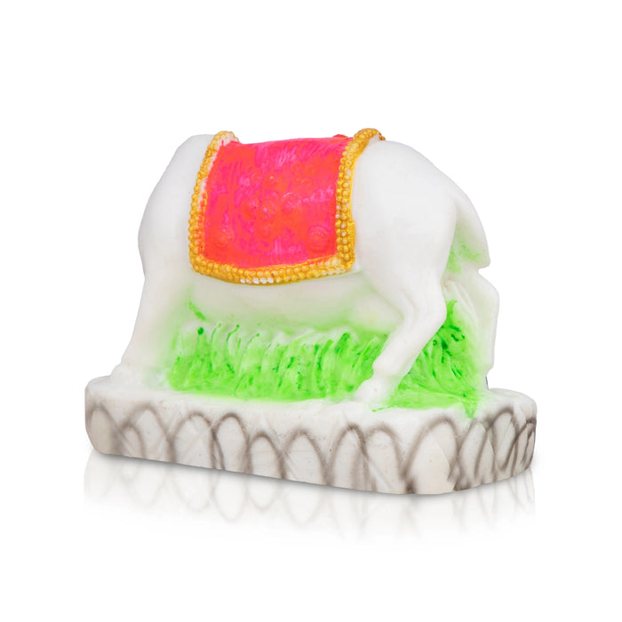 Krishna Murti Drinking Cow Milk - 3 x 4 Inches | Marble Murti/ Krishna Idol/ Krishna Statue With Base for Home - Fibre Murties