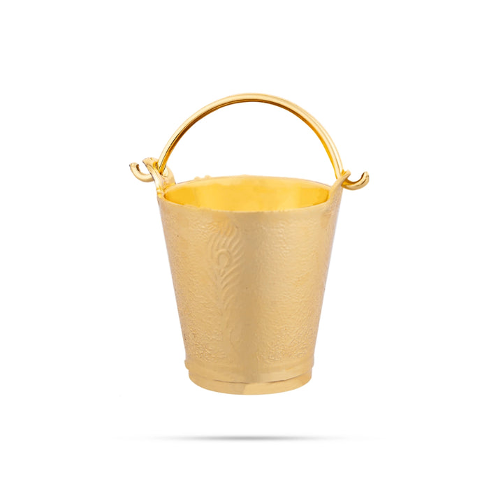 Holi Bucket And Pichkari Pair - 1 x 1 Inch | Laddu Gopal Holi Pichkari/ Balti Pichkari for Holi Festival - Deity Accessories